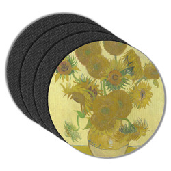Sunflowers (Van Gogh 1888) Round Rubber Backed Coasters - Set of 4