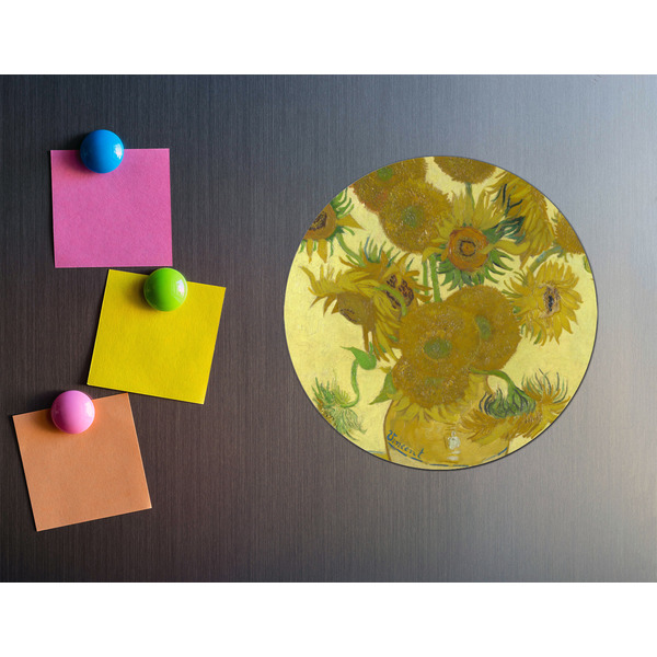 Sunflowers (Van Gogh 1888) Round Fridge Magnet - LIFESTYLE