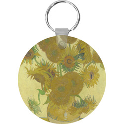 Sunflowers (Van Gogh 1888) Round Plastic Keychain