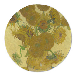 Sunflowers (Van Gogh 1888) Round Linen Placemat - Single Sided