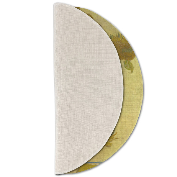 Sunflowers (Van Gogh 1888) Round Linen Placemats - HALF FOLDED (single sided)