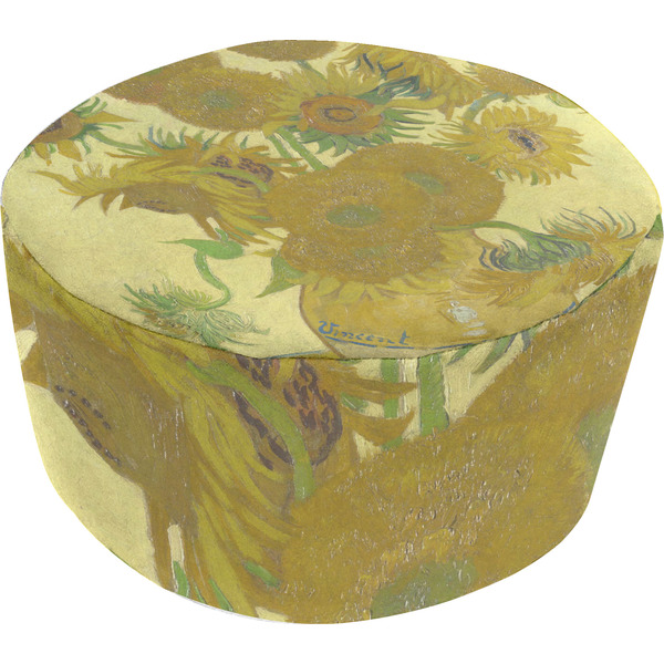 Custom Sunflowers (Van Gogh 1888) Round Pouf Ottoman
