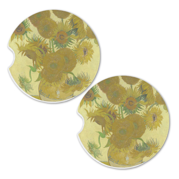 Sunflowers (Van Gogh 1888) Sandstone Car Coasters - Set of 2