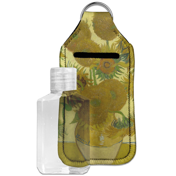 Custom Sunflowers (Van Gogh 1888) Hand Sanitizer & Keychain Holder - Large