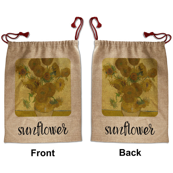 Sunflowers (Van Gogh 1888) Santa Bag - Front and Back