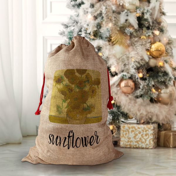 Sunflowers (Van Gogh 1888) Santa Bag - Lifestyle