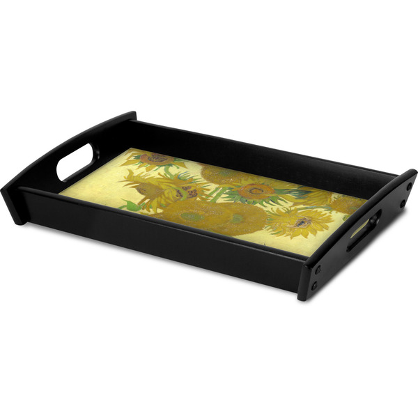 Sunflowers (Van Gogh 1888) Serving Tray Black - Corner