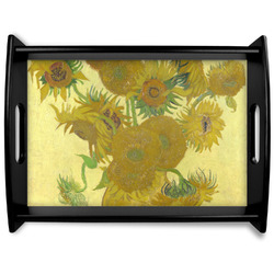Sunflowers (Van Gogh 1888) Black Wooden Tray - Large