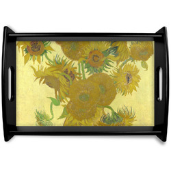 Sunflowers (Van Gogh 1888) Black Wooden Tray - Small