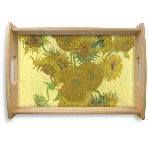 Custom Sunflowers (Van Gogh 1888) Natural Wooden Tray - Small