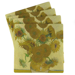 Sunflowers (Van Gogh 1888) Absorbent Stone Coasters - Set of 4