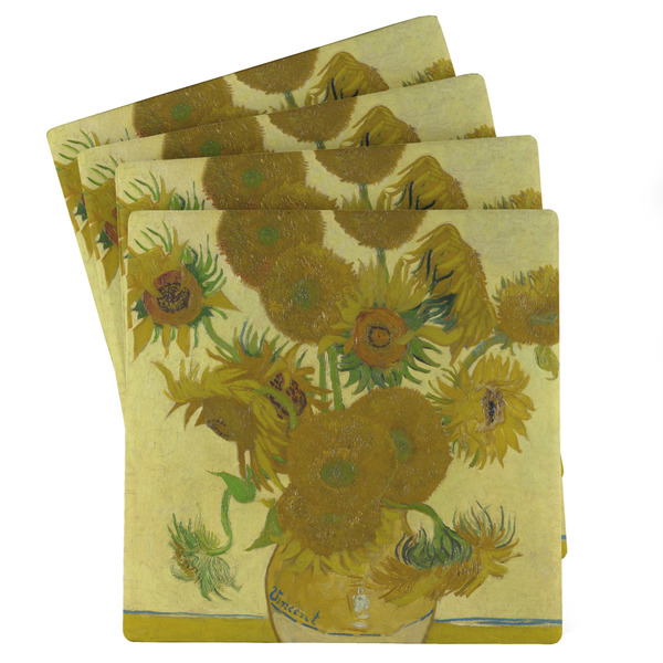 Custom Sunflowers (Van Gogh 1888) Absorbent Stone Coasters - Set of 4