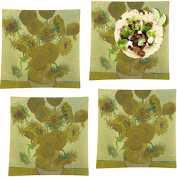 Sunflowers (Van Gogh 1888) Set of 4 Glass Square Lunch / Dinner Plate 9.5"