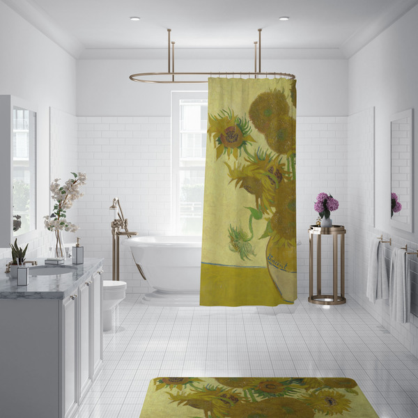Sunflowers (Van Gogh 1888) Shower Curtain - 70"x83" - In Context