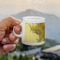 Sunflowers (Van Gogh 1888) Single Shot Espresso Cup - Lifestyle in Hand