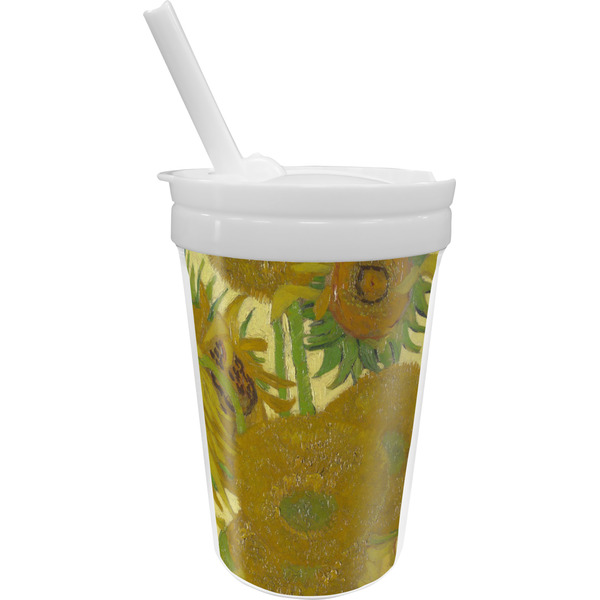Custom Sunflowers (Van Gogh 1888) Sippy Cup with Straw