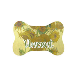 Sunflowers (Van Gogh 1888) Bone Shaped Dog Food Mat (Small)