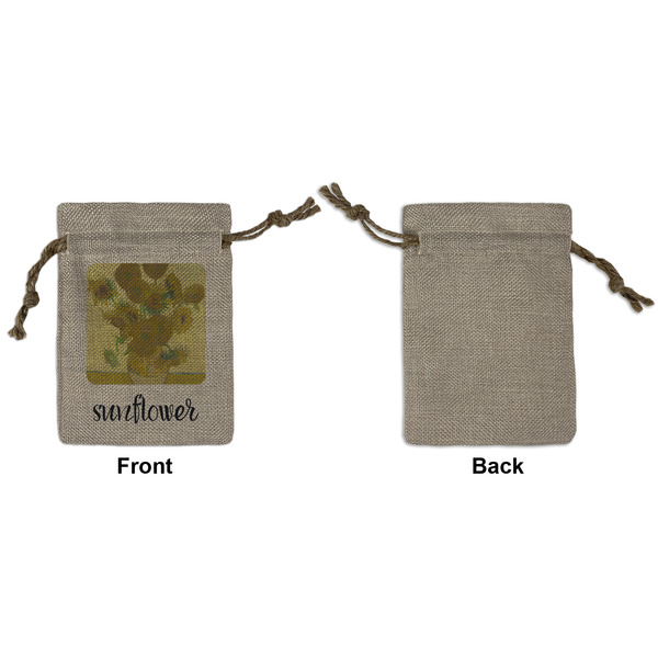 Sunflowers (Van Gogh 1888) Small Burlap Gift Bag - Front Approval