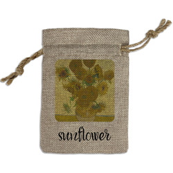 Sunflowers (Van Gogh 1888) Small Burlap Gift Bag - Front