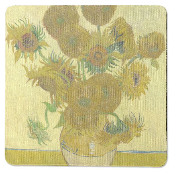 Custom Sunflowers (Van Gogh 1888) Square Rubber Backed Coaster