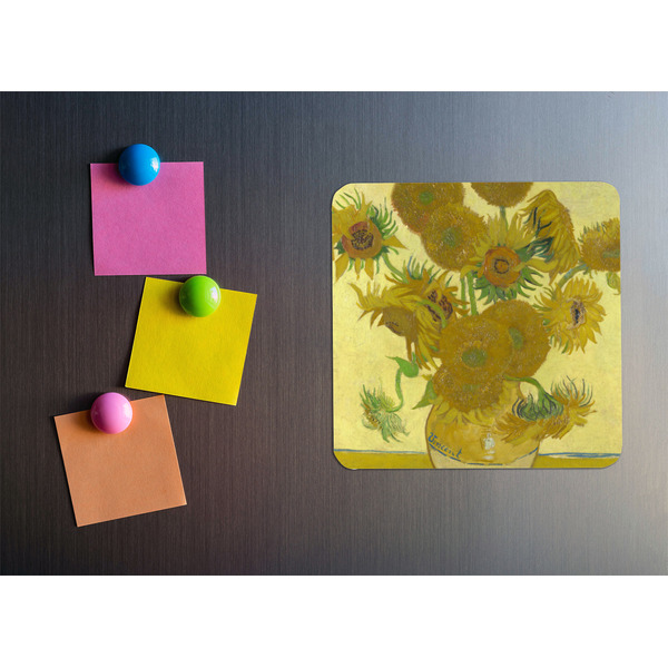 Sunflowers (Van Gogh 1888) Square Fridge Magnet - LIFESTYLE