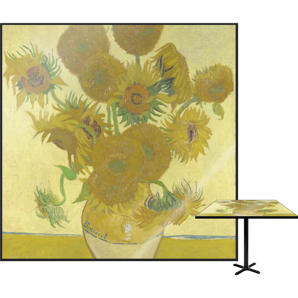 Custom Sunflowers (Van Gogh 1888) Square Table Top - 24"