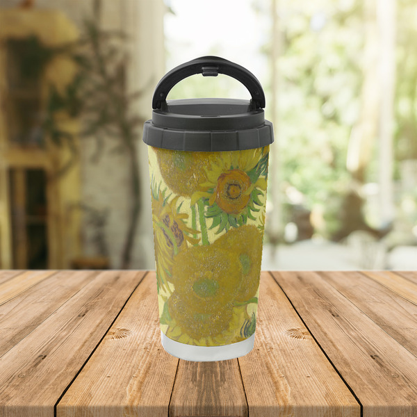 Sunflowers (Van Gogh 1888) Stainless Steel Travel Cup - Lifestyle