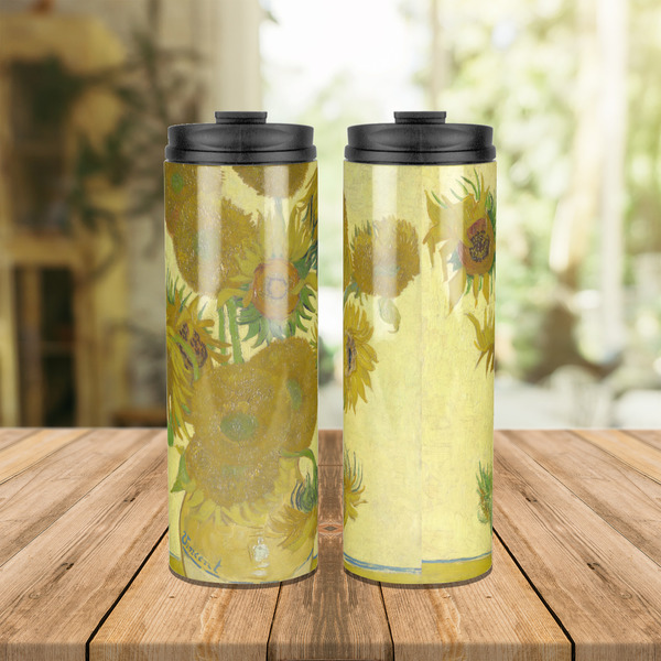 Sunflowers (Van Gogh 1888) Stainless Steel Tumbler - Lifestyle