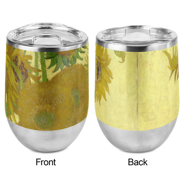 Sunflowers (Van Gogh 1888) Stemless Wine Tumbler - Full Print - Approval