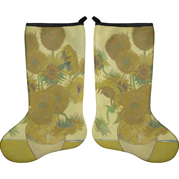 Custom Sunflowers (Van Gogh 1888) Holiday Stocking - Double-Sided - Neoprene