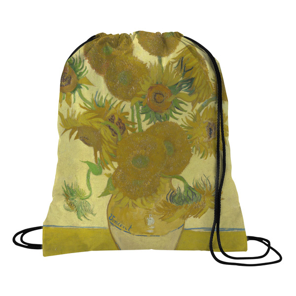 Custom Sunflowers (Van Gogh 1888) Drawstring Backpack - Medium