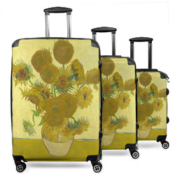 Sunflowers (Van Gogh 1888) 3 Piece Luggage Set - 20" Carry On, 24" Medium Checked, 28" Large Checked