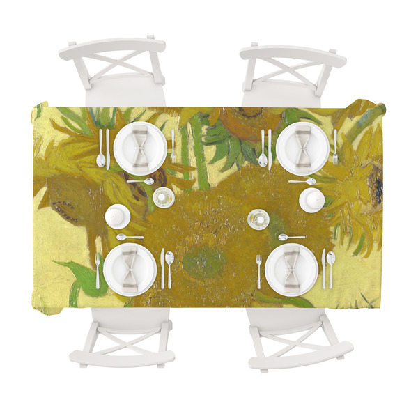 Sunflowers (Van Gogh 1888) Tablecloths (58"x102") - TOP VIEW (with plates)