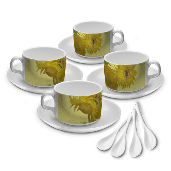 Custom Sunflowers (Van Gogh 1888) Tea Cup - Set of 4