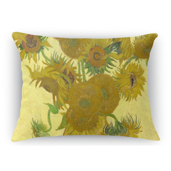 Custom Sunflowers (Van Gogh 1888) Rectangular Throw Pillow Case