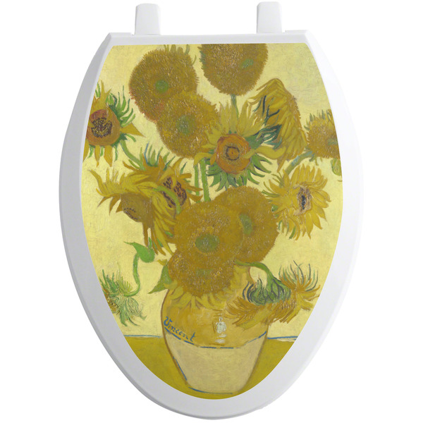 Custom Sunflowers (Van Gogh 1888) Toilet Seat Decal - Elongated