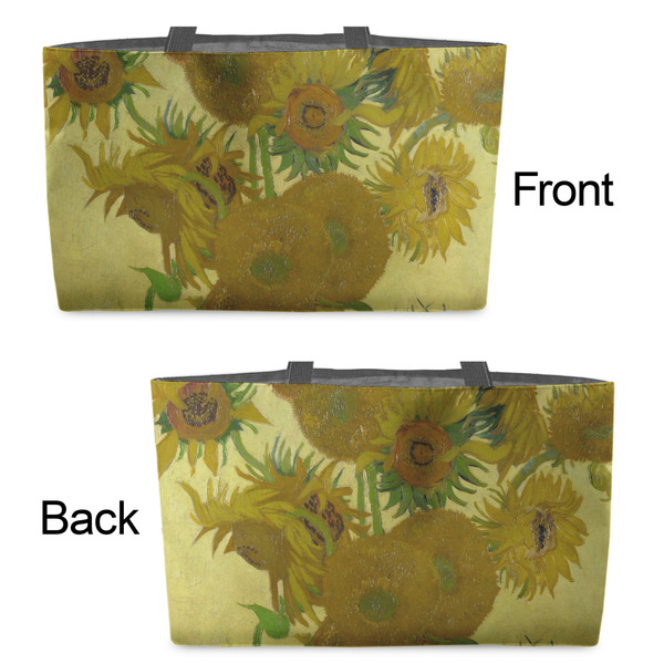 Sunflowers (Van Gogh 1888) Tote w/Black Handles - Front & Back Views