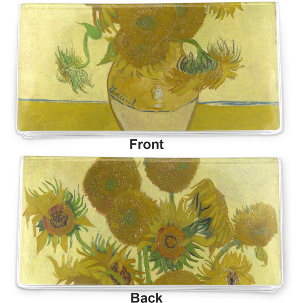 Sunflowers (Van Gogh 1888) Vinyl Check Book Cover - Front and Back