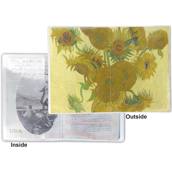 Sunflowers (Van Gogh 1888) Vinyl Passport Holder - Flat Front and Back
