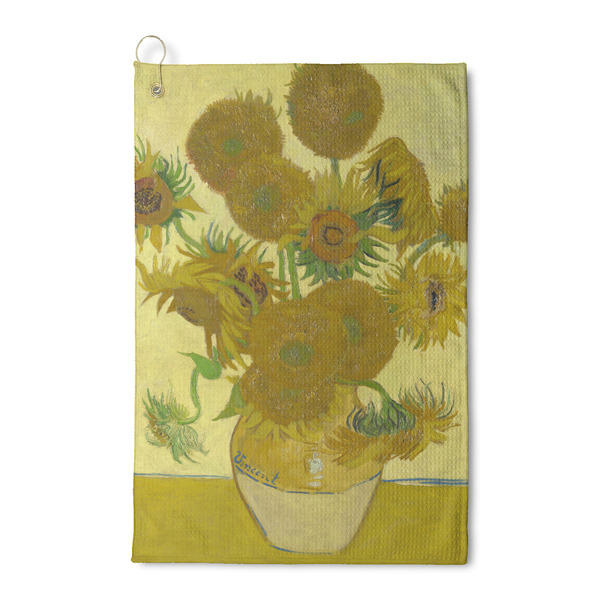 Custom Sunflowers (Van Gogh 1888) Waffle Weave Golf Towel
