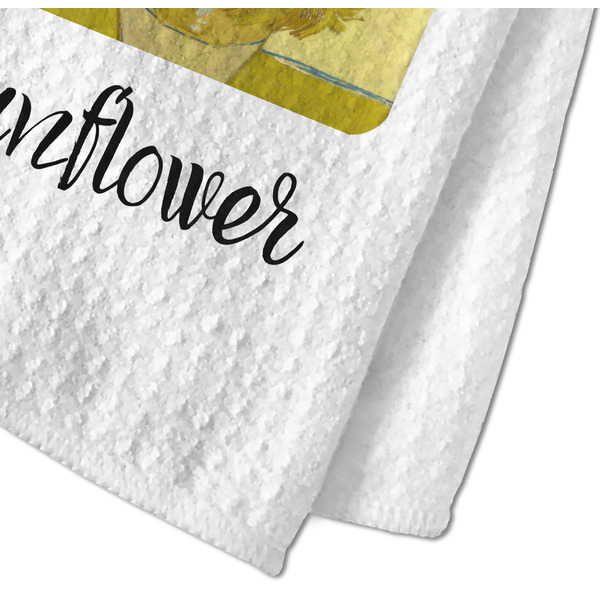 Sunflowers (Van Gogh 1888) Waffle Weave Towel - Closeup of Material Image