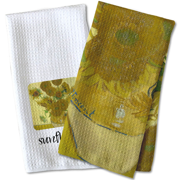 Sunflowers (Van Gogh 1888) Waffle Weave Towels - Two Print Styles