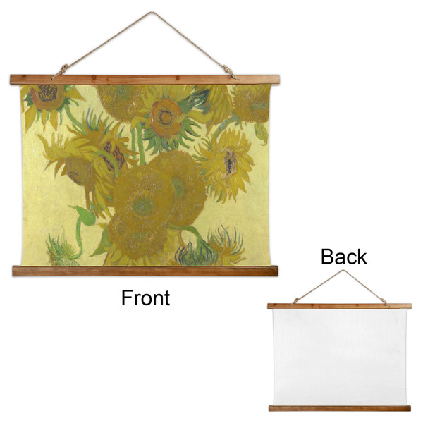 Sunflowers (Van Gogh 1888) Wall Hanging Tapestry - Landscape - Front & Back