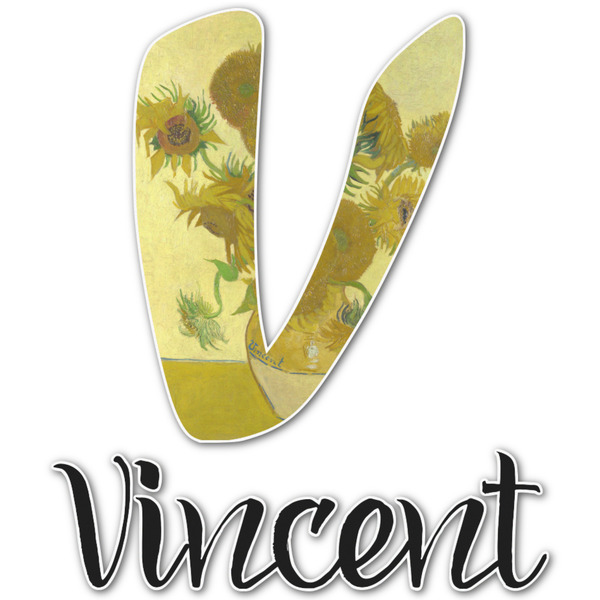 Custom Sunflowers (Van Gogh 1888) Name & Initial Decal - Custom Sized