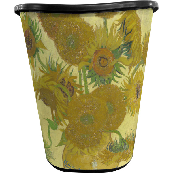 Custom Sunflowers (Van Gogh 1888) Waste Basket - Single Sided (Black)