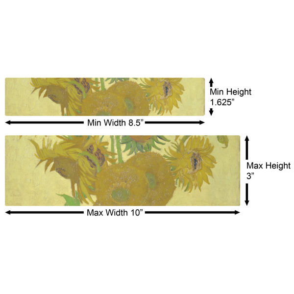 Sunflowers (Van Gogh 1888) Water Bottle Labels w/ Dimensions