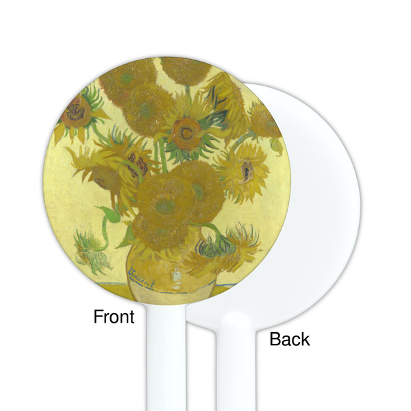 Sunflowers (Van Gogh 1888) White Plastic 5.5" Stir Stick - Single Sided - Round - Front & Back