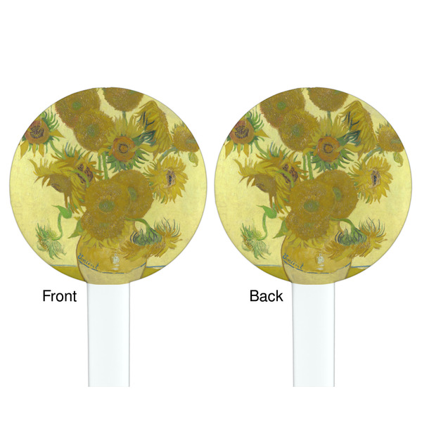 Sunflowers (Van Gogh 1888) White Plastic 7" Stir Stick - Double Sided - Round - Front & Back