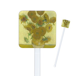 Sunflowers (Van Gogh 1888) Square Plastic Stir Sticks - Single Sided