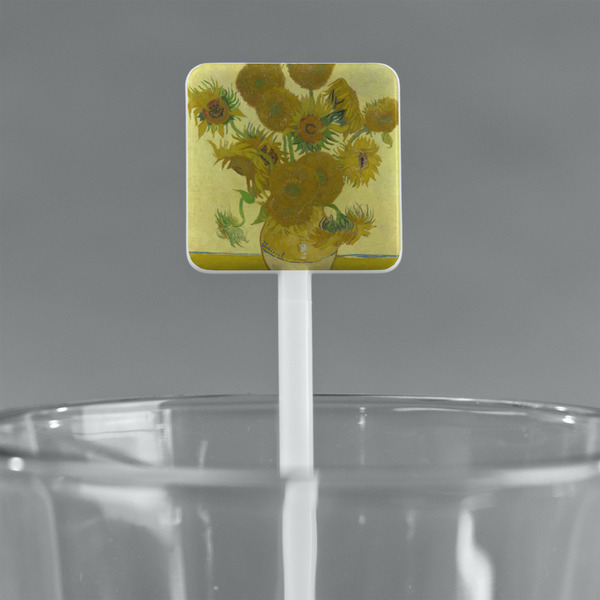 Sunflowers (Van Gogh 1888) White Plastic Stir Stick - Square - Main